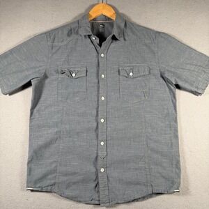 REI Co-op Mens Blue Short Sleeve Western Button Down Shirt Large 14225-S13
